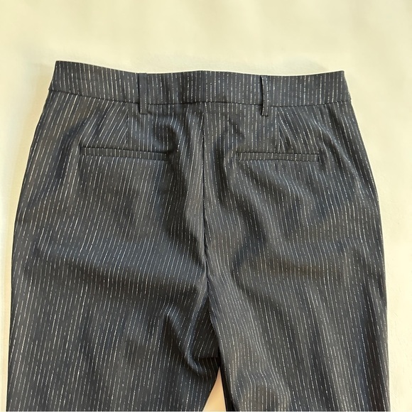 Rebecca Taylor Tailored Metallic Pinstripe Suiting Pants in Navy 6 - Picture 7 of 8